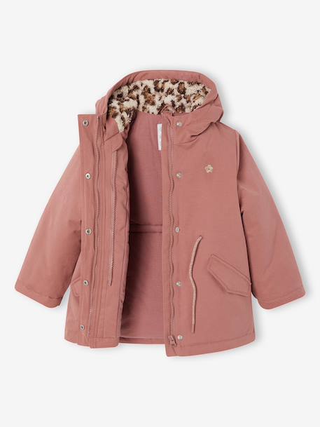 Parka 3 en 1 fille amovible blush+marine - vertbaudet enfant 