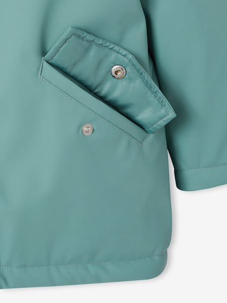 Regenjas voor meisjes met capuchon en sherpa voering antraciet+groen+indigoblauw+meerkleurig+zachtpaars - vertbaudet enfant 