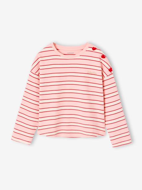 Fille-T-shirt, sous-pull-T-shirt marinière manches longues fille