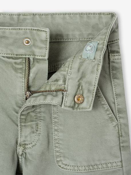 Wijde broek voor meisjes small Morpho groengrijs+kaki+koraal+oudroze - vertbaudet enfant 