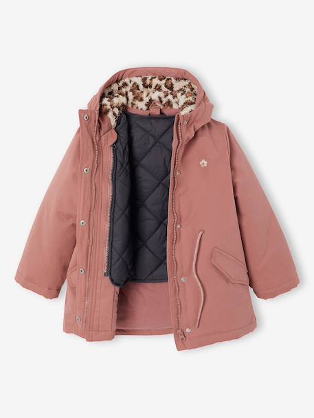 Parka 3 en 1 fille amovible blush+marine - vertbaudet enfant 