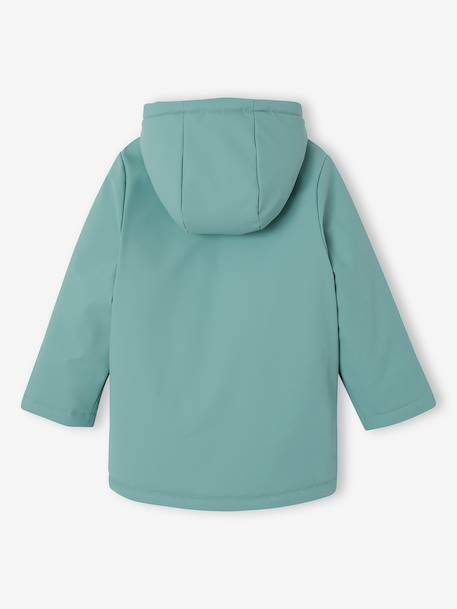 Regenjas voor meisjes met capuchon en sherpa voering antraciet+groen+indigoblauw+meerkleurig+zachtpaars - vertbaudet enfant 