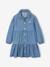Robe en denim léger fille bleu moyen+denim gris - vertbaudet enfant 