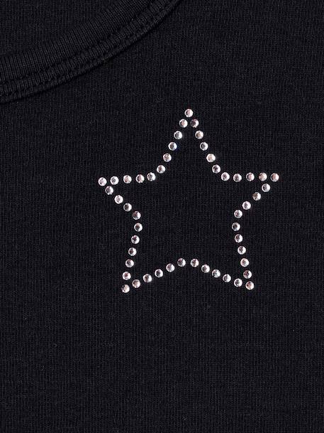 T-shirt manches courtes fille cropped encre+noir - vertbaudet enfant 