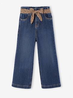 Meisje-Wijde paperbag jeans voor meisjes