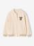 Sweater in bomberlook voor meisjes van fleece beige+gemêleerd grijs+marineblauw - vertbaudet enfant 