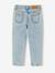 Jean fille mom brodé fleurs bleu+bleu clair+bleu moyen - vertbaudet enfant 