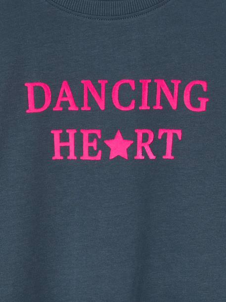 T-shirt manches longues fille encre+rose pâle+vert - vertbaudet enfant 