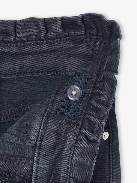 Slim fit broek voor meisjes inktblauw+zachtpaars - vertbaudet enfant 