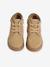 Hoge leren sneakers met veters voor jongens beige+marineblauw - vertbaudet enfant 