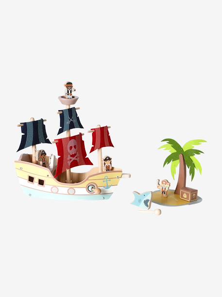 Bateau pirate en bois FSC® rouge - vertbaudet enfant 