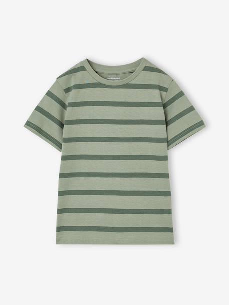 Lot 3 T-shirts manches courtes bleu pétrole+caramel+marine+noix de pécan+vert amande+vert sauge - vertbaudet enfant 