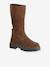 Boots fille en cuir zippées marron - vertbaudet enfant 
