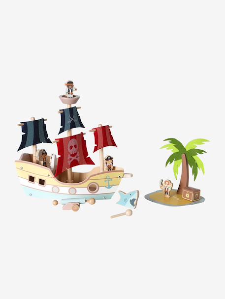 Bateau pirate en bois FSC® rouge - vertbaudet enfant 