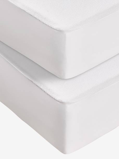 Lot de 2 alèses jersey traité BI-OME® blanc - vertbaudet enfant 