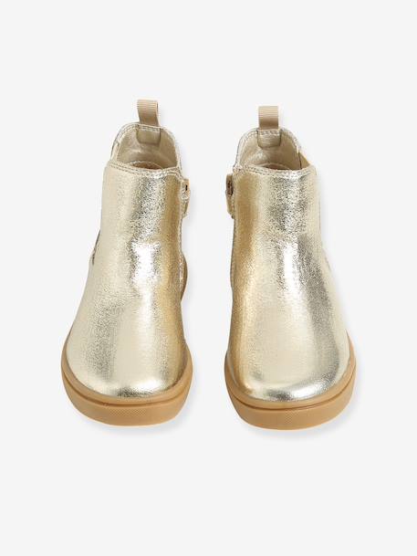 Meisjesboots met rits goud - vertbaudet enfant 
