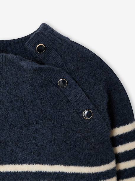 Pull fille écru+marine - vertbaudet enfant 