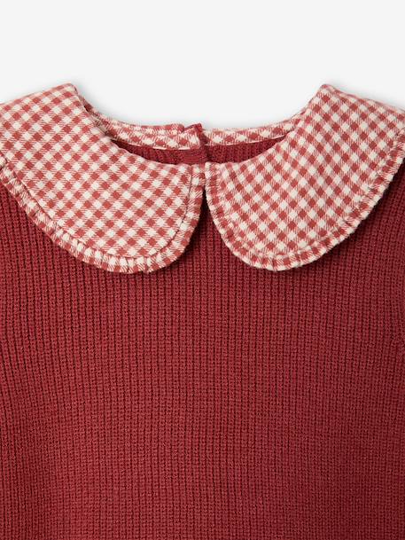 Pull col claudine lilas+marine+tomette - vertbaudet enfant 