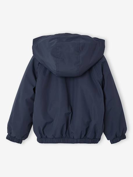 Coupe-vent fille à capuche doublé sherpa marine+rose - vertbaudet enfant 