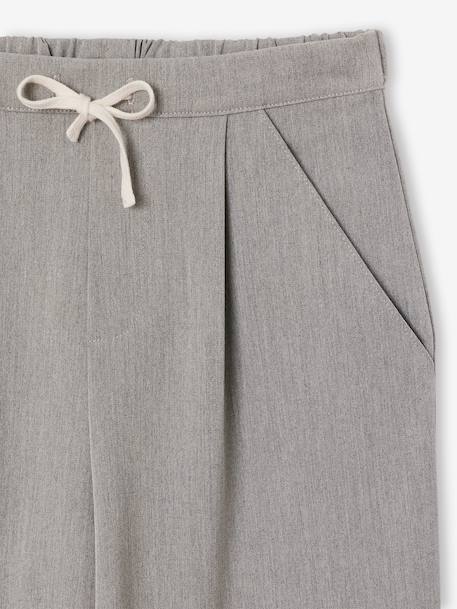 Pantalon tailoring fille gris chiné+marine - vertbaudet enfant 