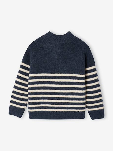 Pull fille écru+marine - vertbaudet enfant 