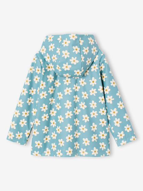Bedrukte meisjesregenjas met capuchon groen+marineblauw+meerkleurig+vanille - vertbaudet enfant 