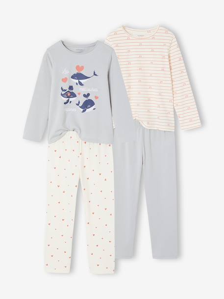 Lot de 2 pyjamas fille beige - vertbaudet enfant 