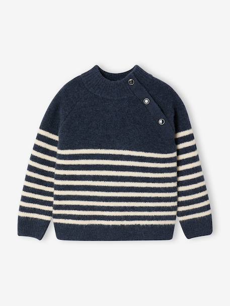 Pull fille écru+marine - vertbaudet enfant 