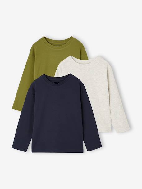 Garçon-Lot de 3 T-shirts manches longues garçon