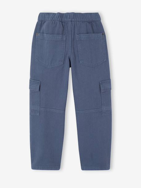 Pantalon cargo morphologie fin bleu jean+olive - vertbaudet enfant 