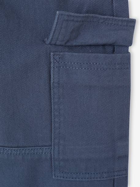 Cargo broek jongen jeansblauw+olijf - vertbaudet enfant 