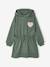 Robe courte à capuche fille gris chiné+marine+vert - vertbaudet enfant 