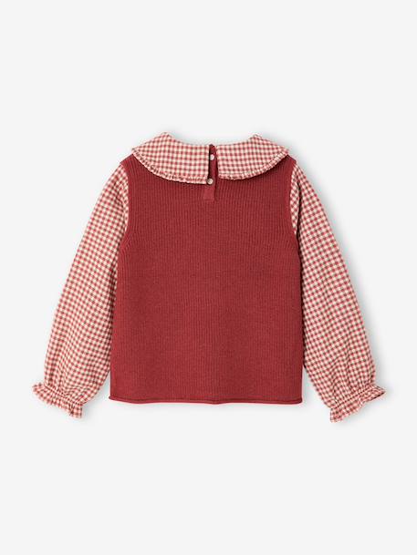 Pull col claudine lilas+marine+tomette - vertbaudet enfant 