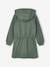 Korte sweatjurk met capuchon meisje gemêleerd grijs+groen+marineblauw - vertbaudet enfant 