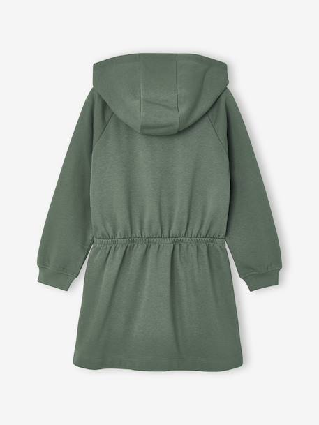 Robe courte à capuche fille gris chiné+marine+vert - vertbaudet enfant 