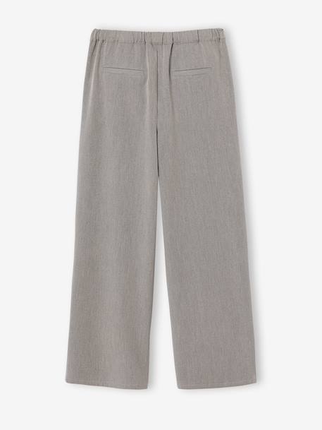 Meisjesbroek met krijtstreep gemêleerd grijs+marineblauw - vertbaudet enfant 