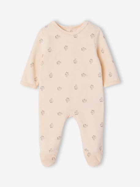 Set van 3 velours babypyjama's gemêleerd beige+gemêleerd grijs+saliegroen - vertbaudet enfant 