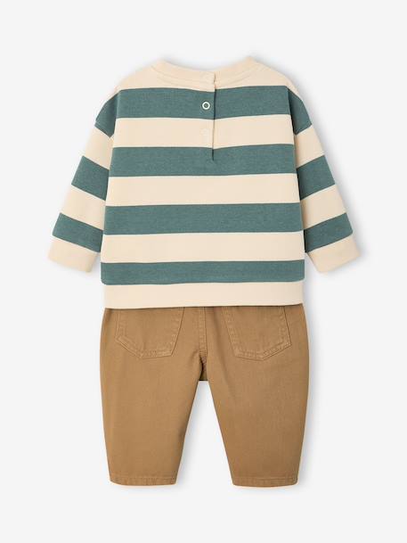 Babyset sweater en broek smaragdgroen - vertbaudet enfant 