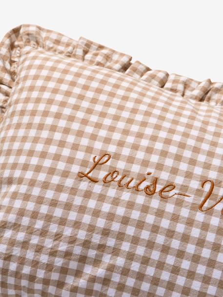 Coussin vichy personnalisable moka - vertbaudet enfant 