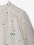 Personaliseerbare meisjesblouse van katoenen gaas chambrayblauw+ecru+goud+wit, bedrukt+zachtpaars - vertbaudet enfant 
