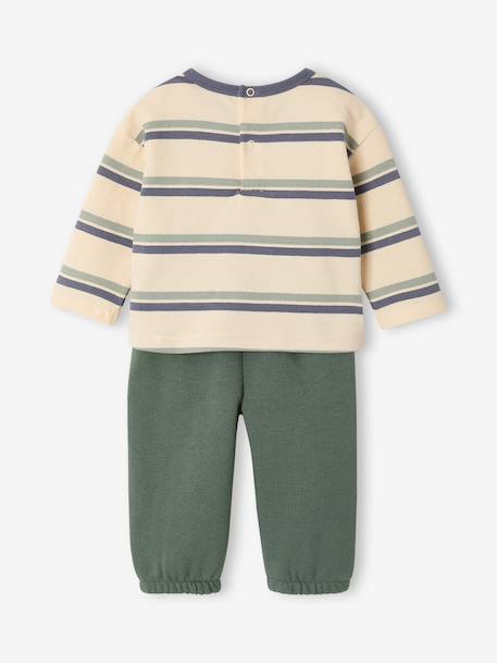 Ensemble T-shirt et pantalon bébé garçon caramel+vert - vertbaudet enfant 