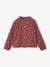 Personaliseerbare meisjesblouse van katoenen gaas chambrayblauw+ecru+wit, bedrukt+zachtpaars - vertbaudet enfant 