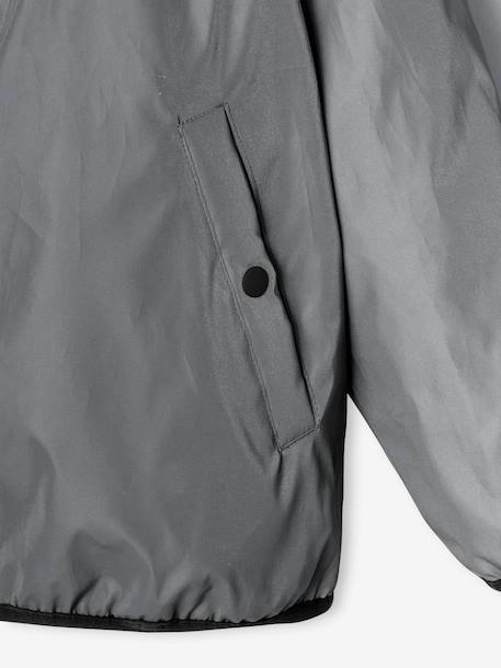 Blouson réversible réfléchissant garçon à capuche kaki - vertbaudet enfant 