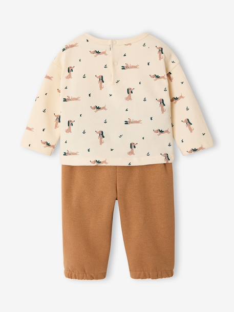 Ensemble T-shirt et pantalon bébé garçon caramel+vert - vertbaudet enfant 