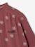 Personaliseerbare meisjesblouse van katoenen gaas chambrayblauw+ecru+wit, bedrukt+zachtpaars - vertbaudet enfant 