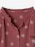 Personaliseerbare meisjesblouse van katoenen gaas chambrayblauw+ecru+wit, bedrukt+zachtpaars - vertbaudet enfant 