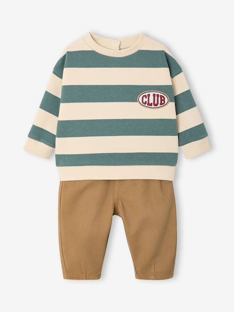 Babyset sweater en broek smaragdgroen - vertbaudet enfant 