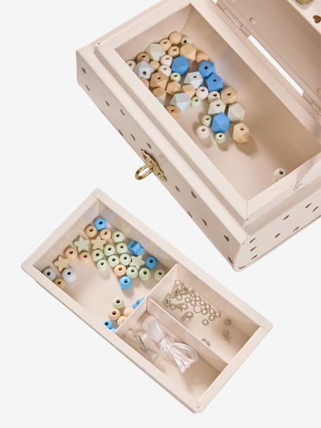 Boîte à bijoux malle en métal cœurs vanille - vertbaudet enfant 
