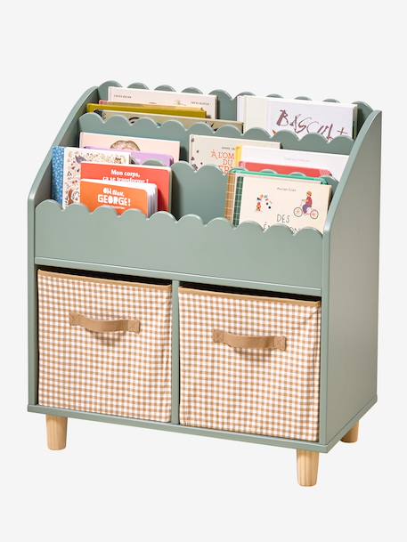 Lot de 2 bacs de rangement en coton moka - vertbaudet enfant 