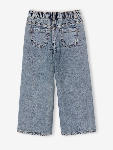 Wijde jeans met fleecevoering middenblauw - vertbaudet enfant 